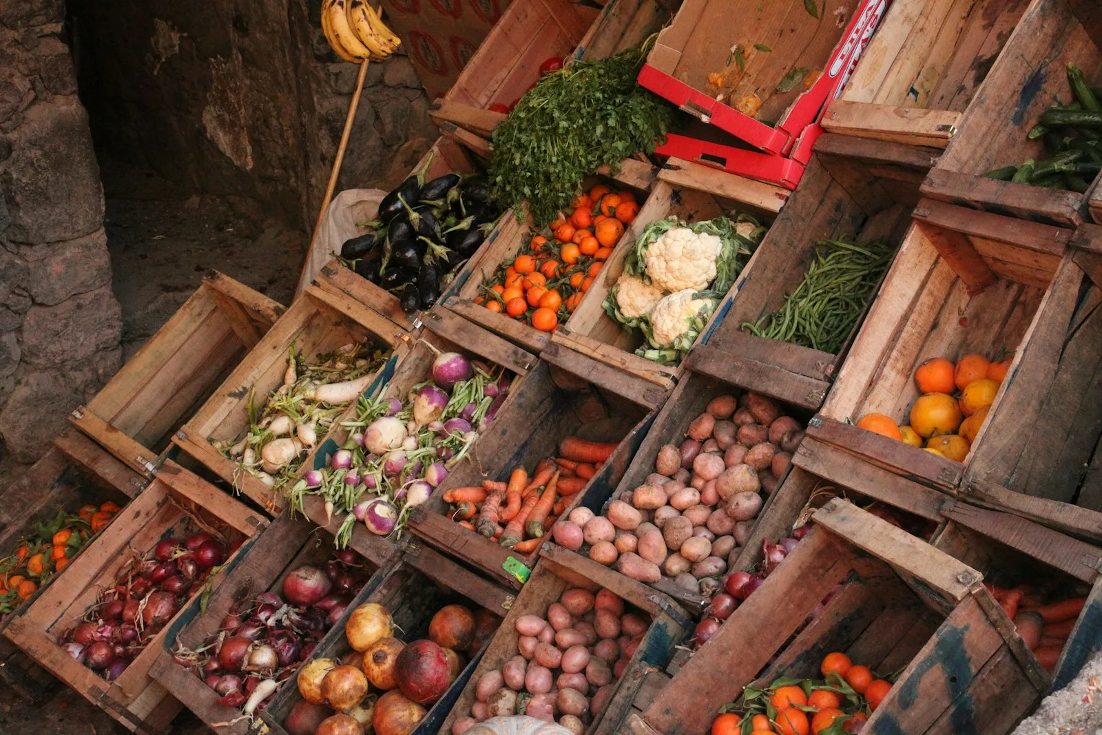 Fresh fruits and vegetables prepared for temperature-controlled shipping