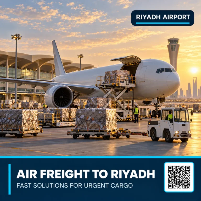 Air freight cargo handling at Riyadh Airport
